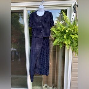 Ronnie and Nicole Woman’s Blue MIDI Tank Dress with Jacket Size 14